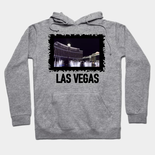 LAS Vegas Bellagio And Caesars Palace Typography Hoodie by SartorisArt1